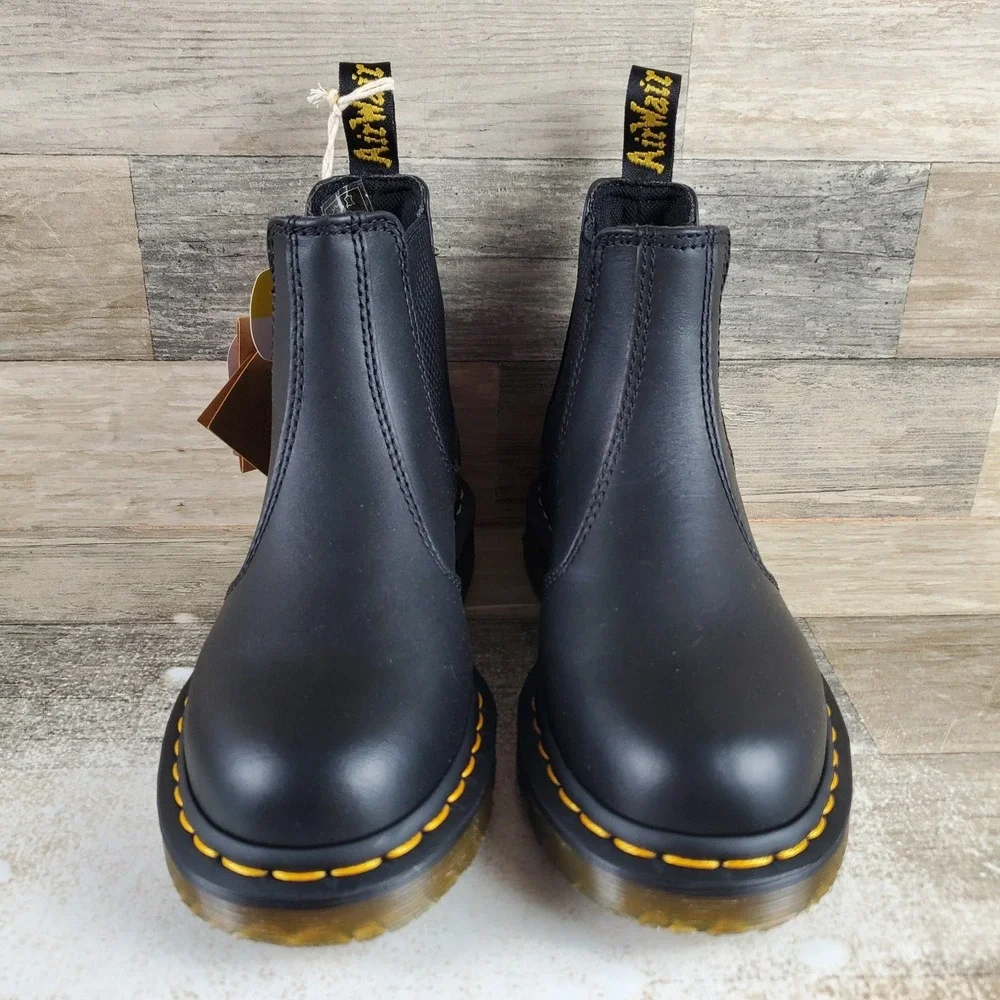 Dr. Martens 2976 Womens Chelsea Boot Sz 5 Black Smooth Leather Round Toe Pull On